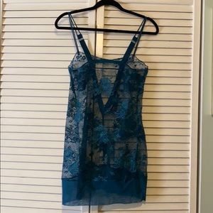La Perla Deep Teal Lace Slip